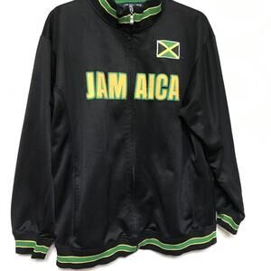 Celebrity Jamaica Sweater Jacket Men’s Size Xl Black And Green full Zip